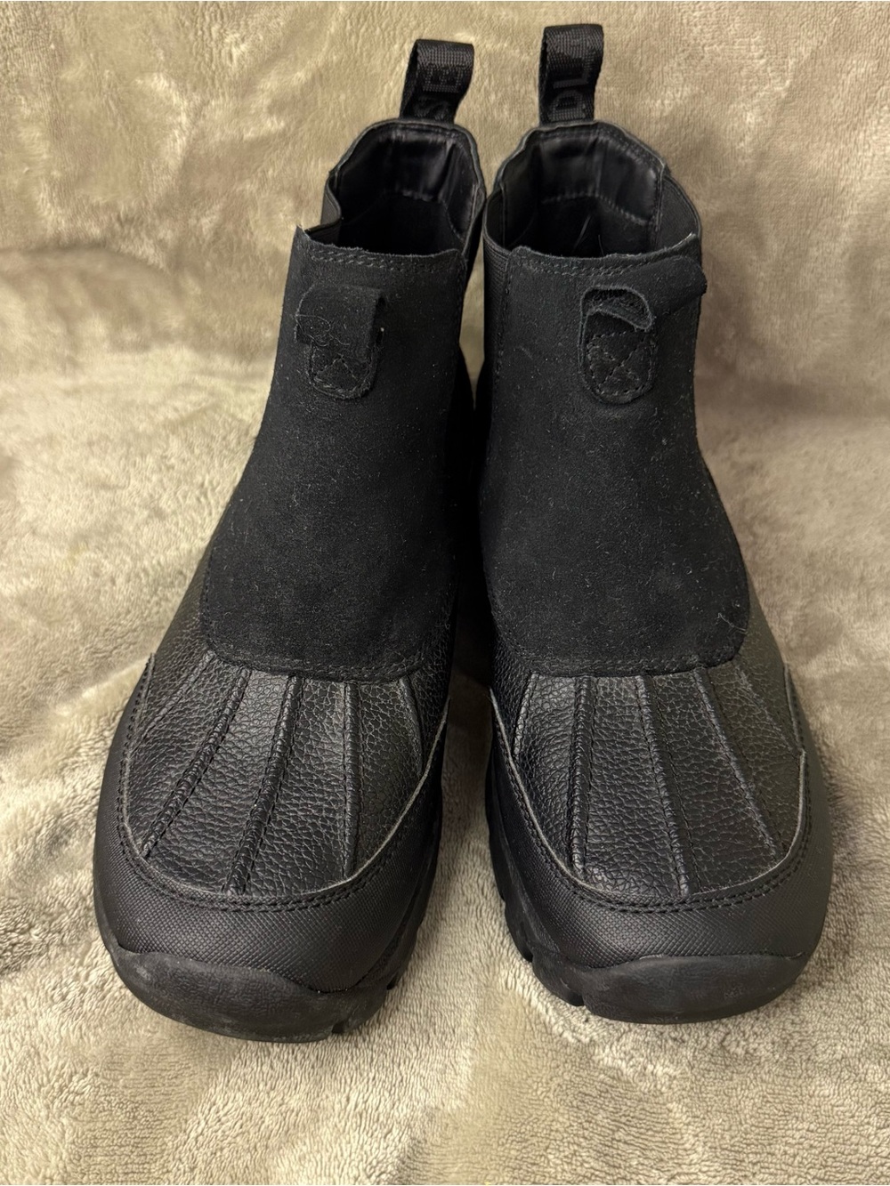 Lands' End Black Chelsea Duck Boots men’s 8.5